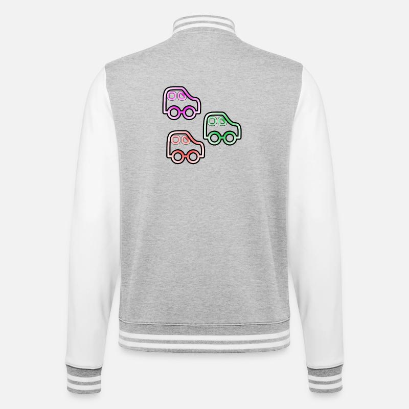Autos - College-Sweatjacke - Grau meliert/Weiß