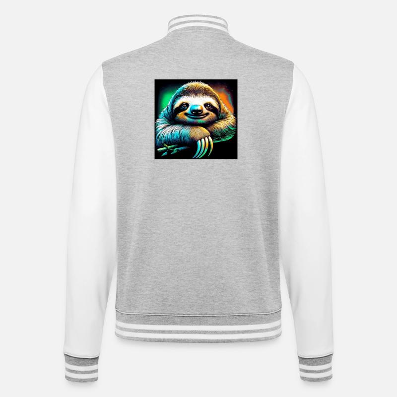 sloth - College Sweat Jacket - heather grey/white