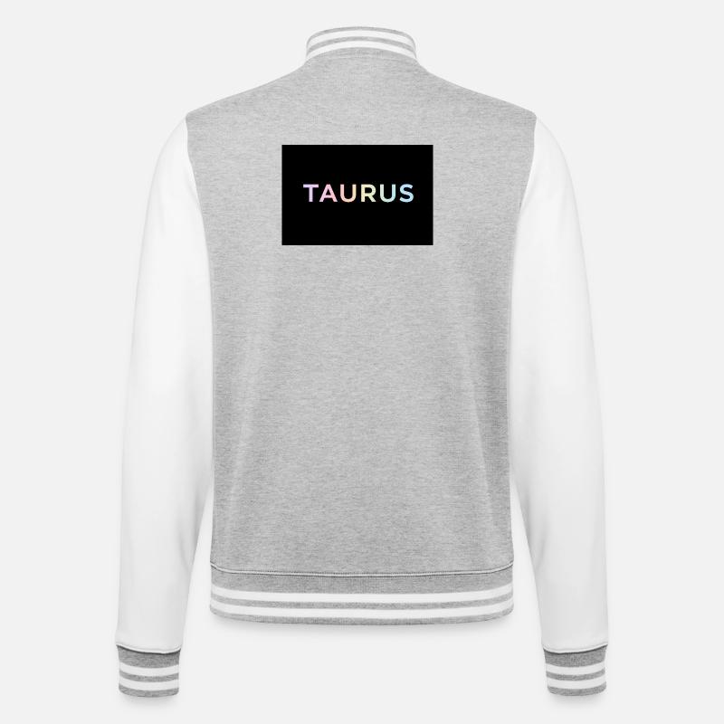Taurus Gradient Typography - College Sweat Jacket - heather grey/white