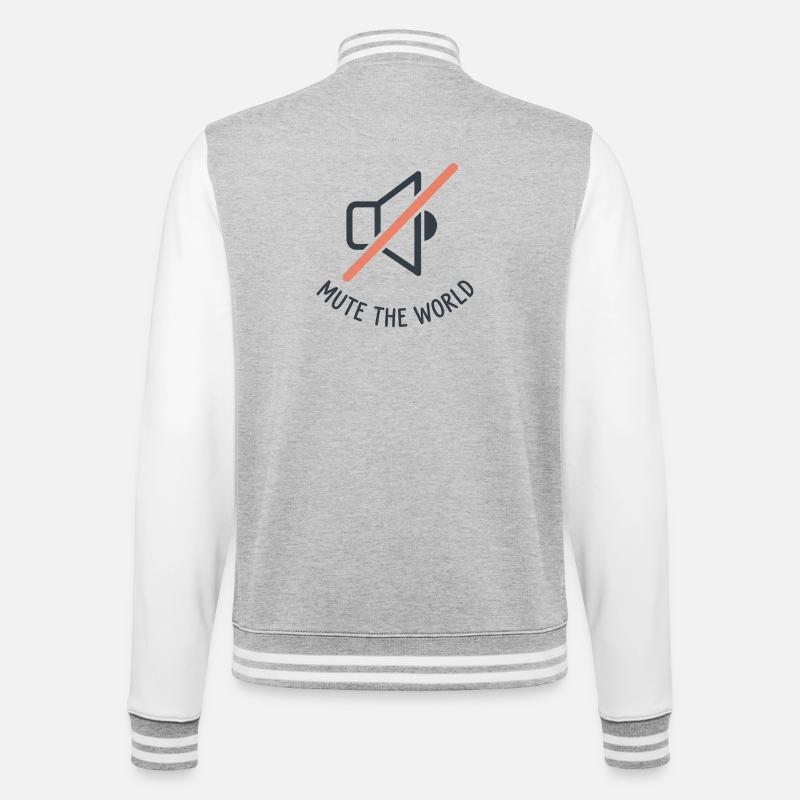 Mute The World - College Sweat Jacket - heather grey/white