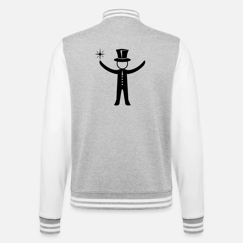 Magier Zauberer - College-Sweatjacke - Grau meliert/Weiß