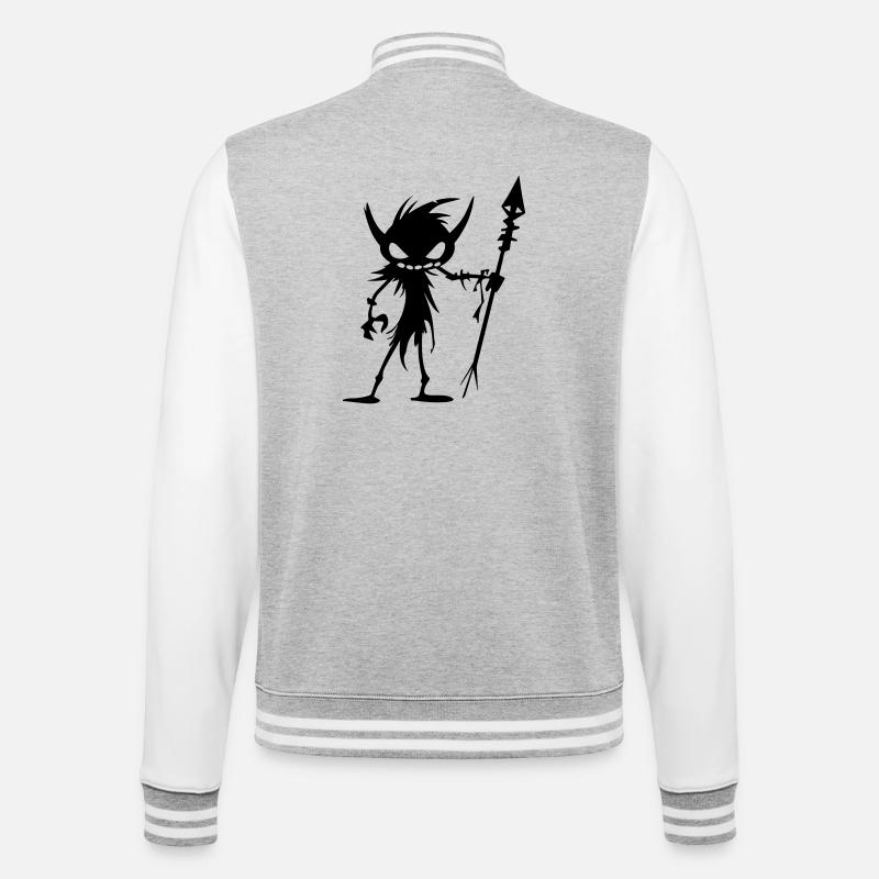 Goblin Ork - College-Sweatjacke - Grau meliert/Weiß