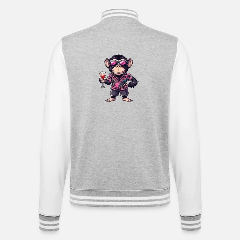 Gorilla Comic Sommer - College-Sweatjacke - Grau meliert/Weiß