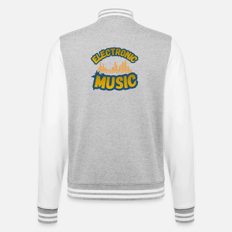 Musique électronique rétro - Veste Teddy - gris chiné / blanc
