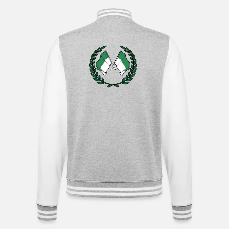 Vlieland Laurel Flags – Island Pride - College-Sweatjacke - Grau meliert/Weiß