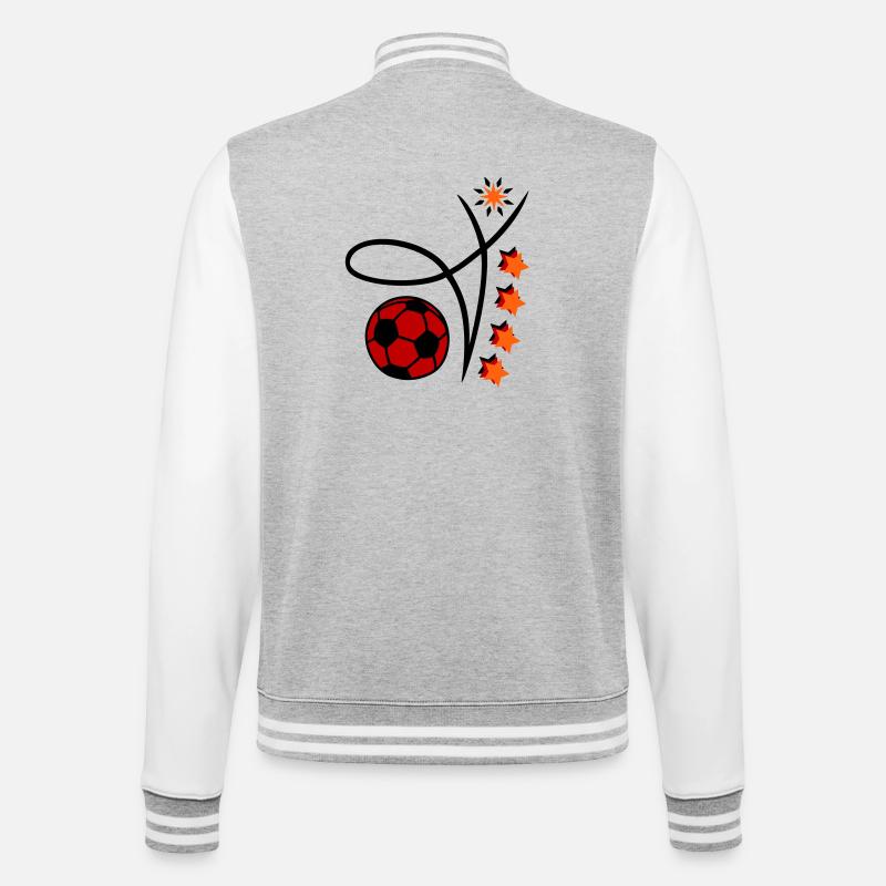 Fußball Event - College-Sweatjacke - Grau meliert/Weiß