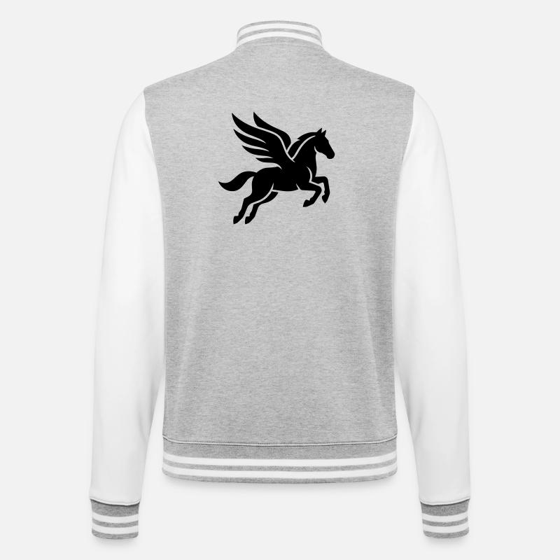 Pegasus - College-Sweatjacke - Grau meliert/Weiß