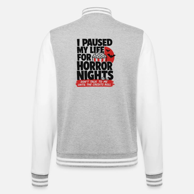 Horror Nights Credits Roll - College Sweat Jacket - heather grey/white