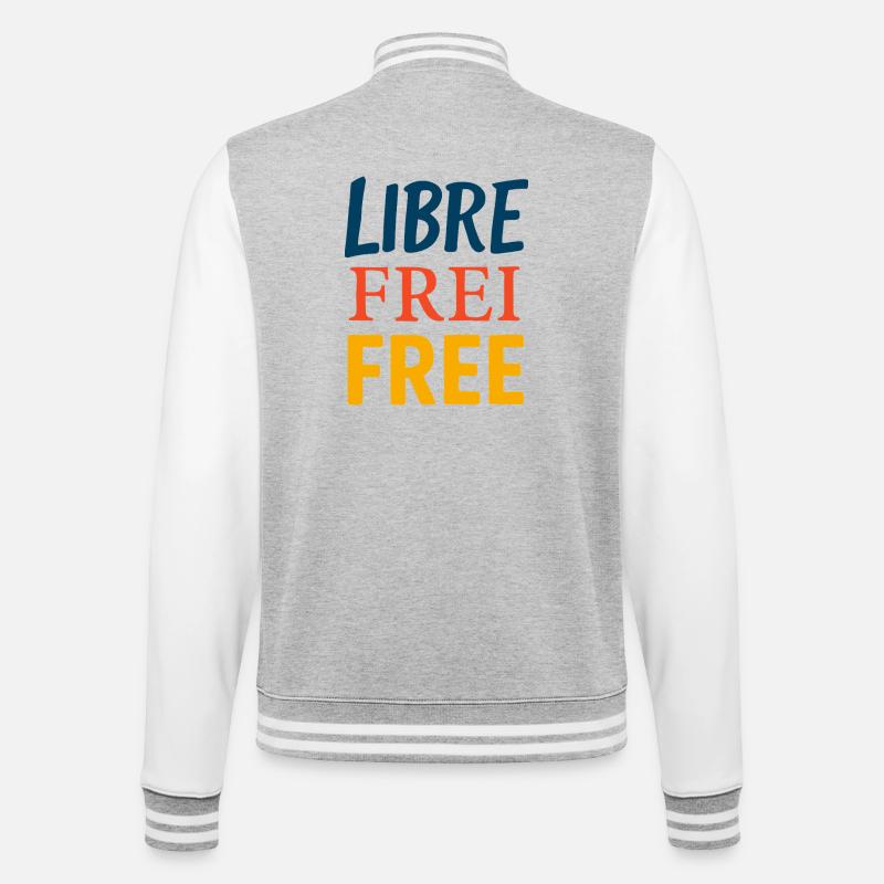 Libre - College Sweat Jacket - heather grey/white