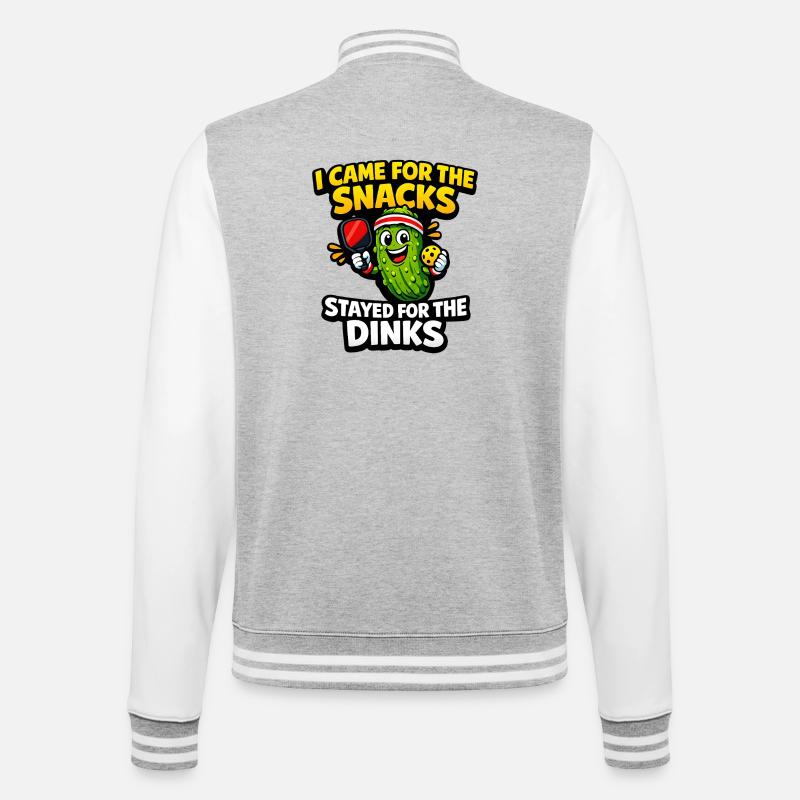 Gurkenheld: Snacks instead of dinks - College Sweat Jacket - heather grey/white