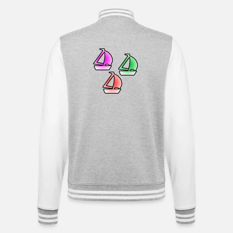 Sail - College Sweat Jacket - heather grey/white