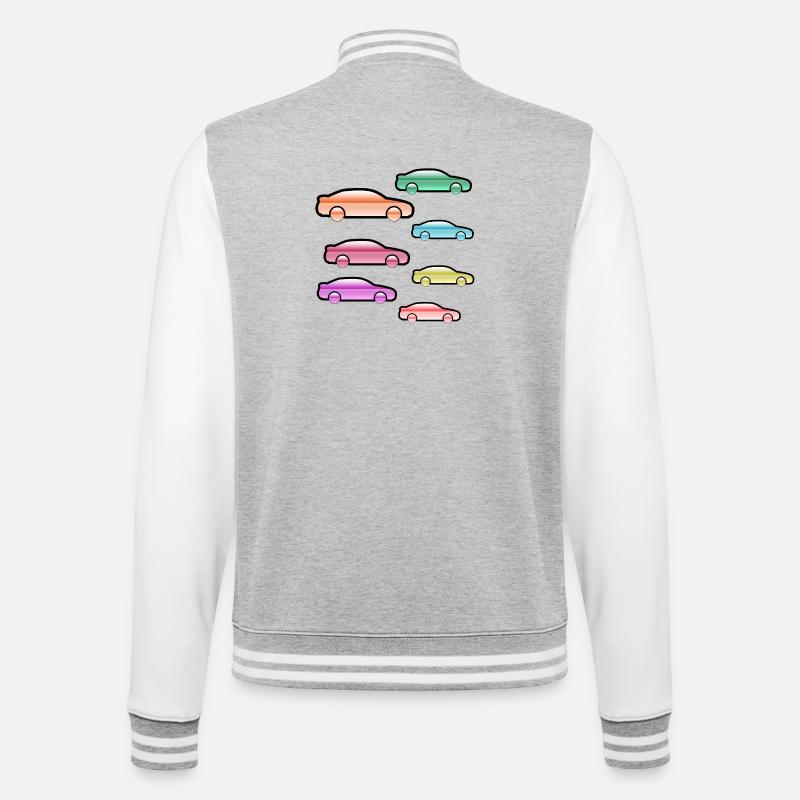 Autos - College-Sweatjacke - Grau meliert/Weiß