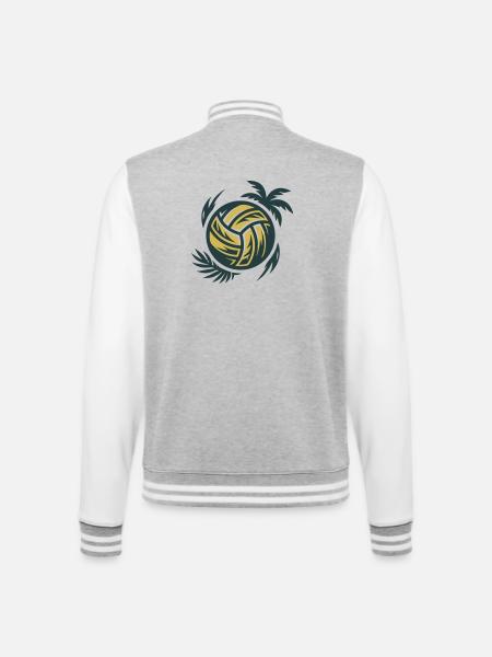 Beach Volleyball Wave Sunset Tournament - College Sweat Jacket - heather grey/white