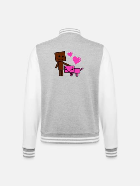 Herzfreunde Roboter Hund - College-Sweatjacke - Grau meliert/Weiß