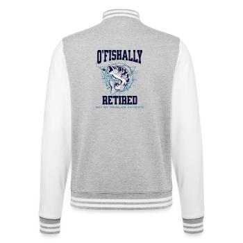 Ofishally Zurückgezogene Fischerei - College-Sweatjacke - Grau meliert/Weiß - Hinten - Marisol (170cm)