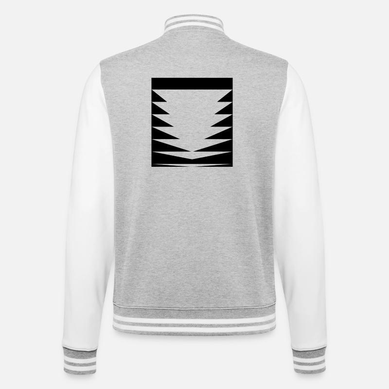 Triangles Pattern design - College Sweat Jacket - heather grey/white