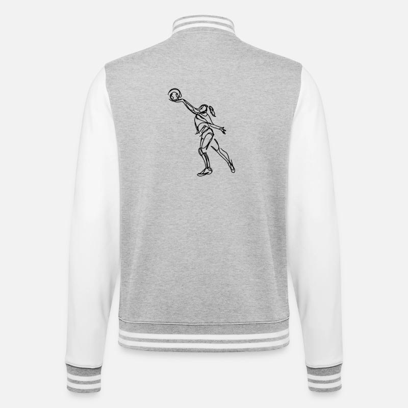 Joueur de volley-ball - Veste Teddy - gris chiné / blanc