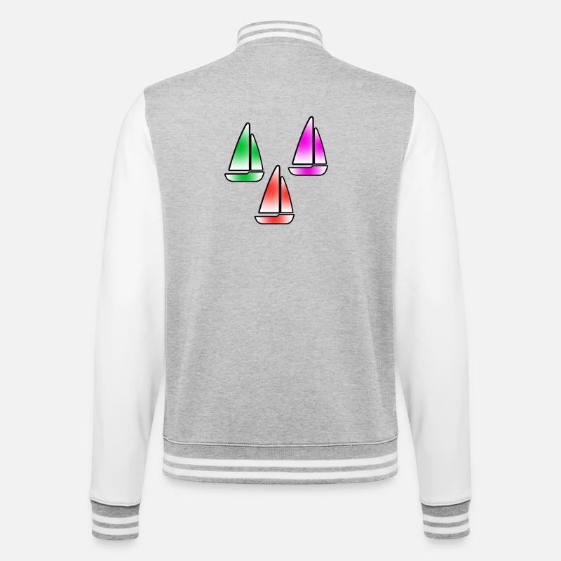 Sail - College Sweat Jacket - heather grey/white