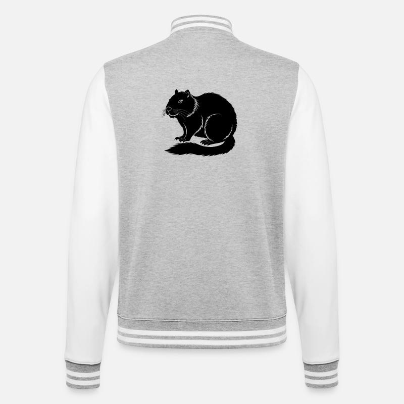 Biberkörper - College-Sweatjacke - Grau meliert/Weiß