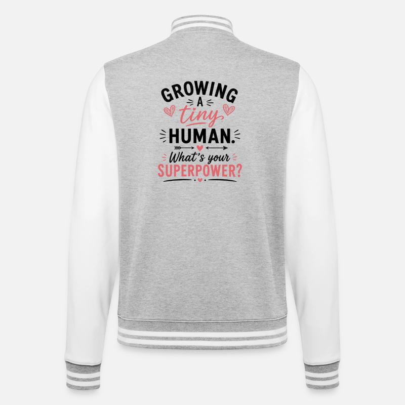 Growing a Human Superpower - College Sweat Jacket - heather grey/white