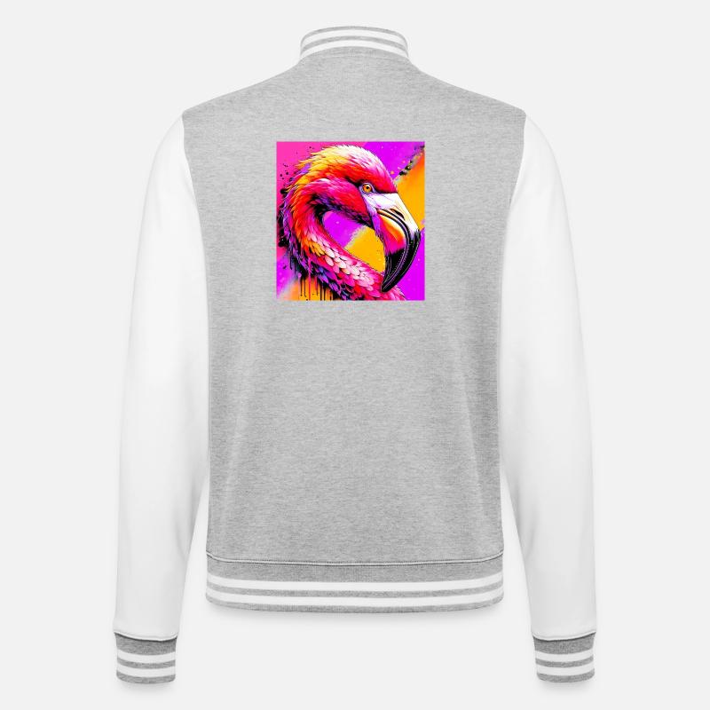 flamingo - College Sweat Jacket - heather grey/white