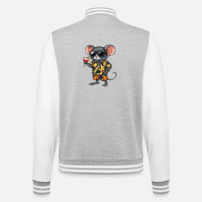 Mouse Comic Summer - College Sweat Jacket - heather grey/white