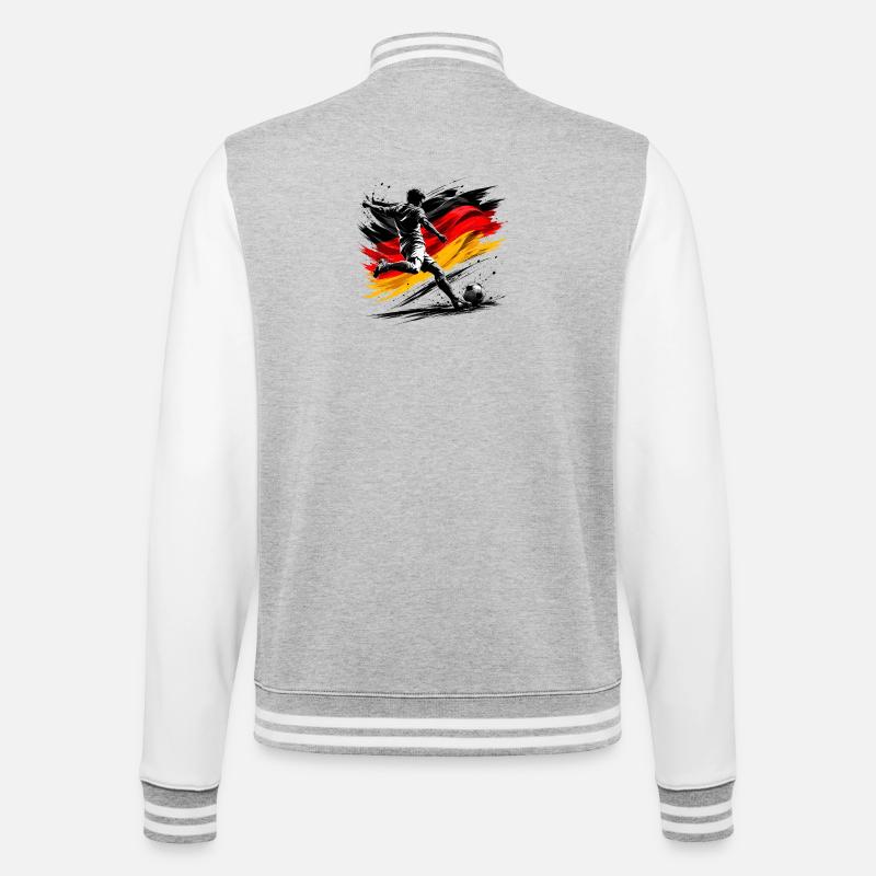 Kicker with German flag - College Sweat Jacket - heather grey/white