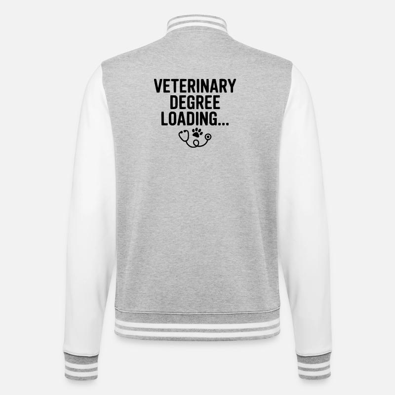 Veterinary Degree Loading... - College Sweat Jacket - heather grey/white