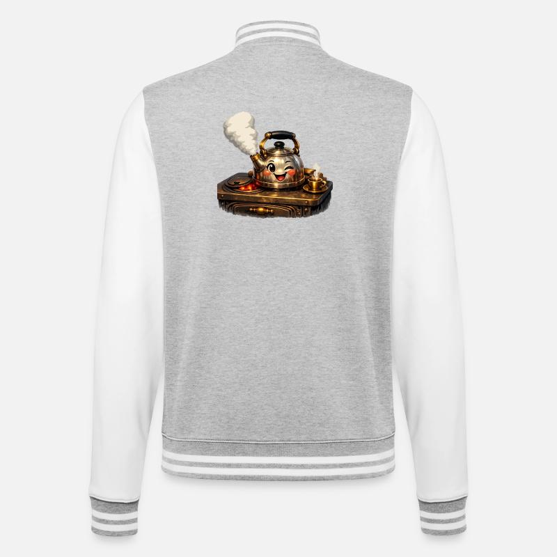 Kettle on stove - College Sweat Jacket - heather grey/white