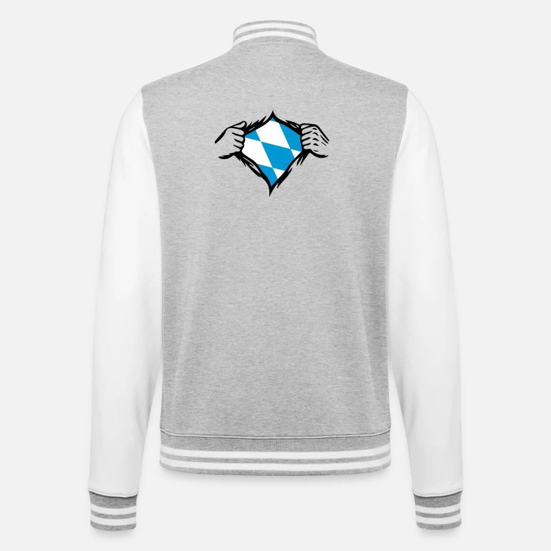 Bavaria Bavarian Flag Flag - College Sweat Jacket - heather grey/white