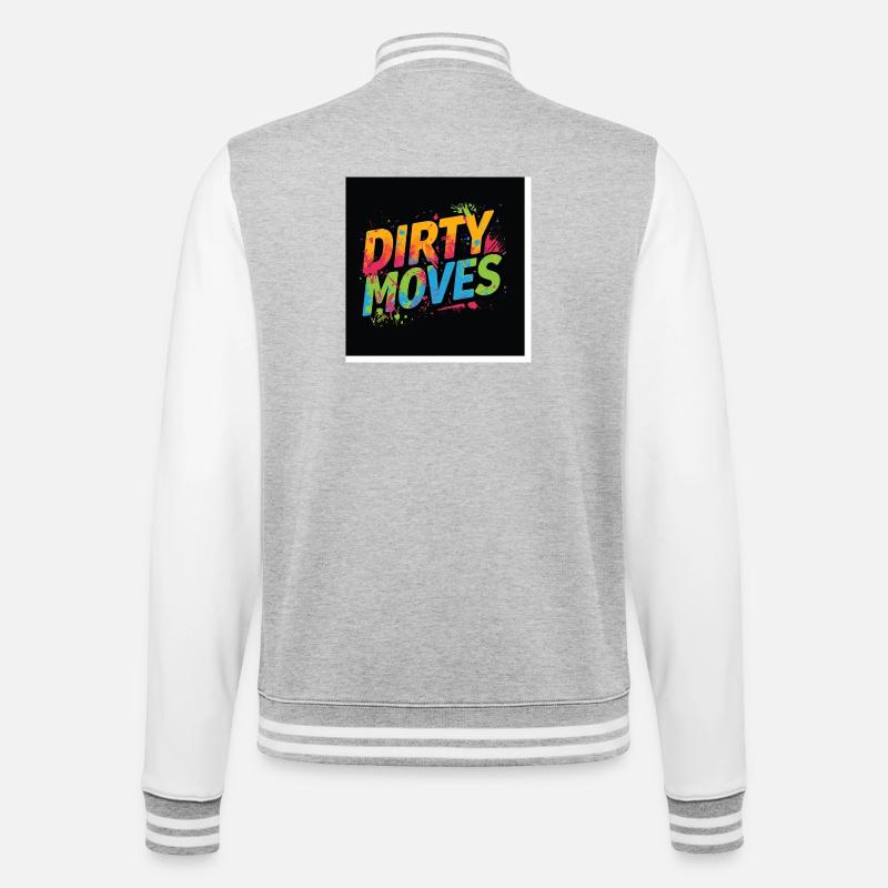 Dirty Moves - College Sweat Jacket - heather grey/white