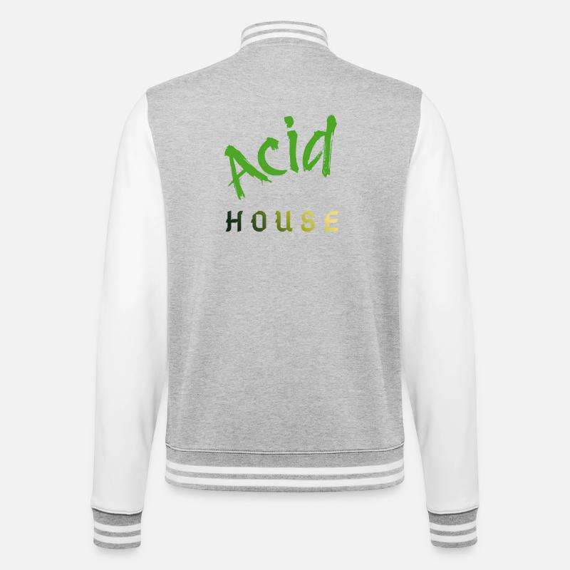 Acid House - Veste Teddy - gris chiné / blanc