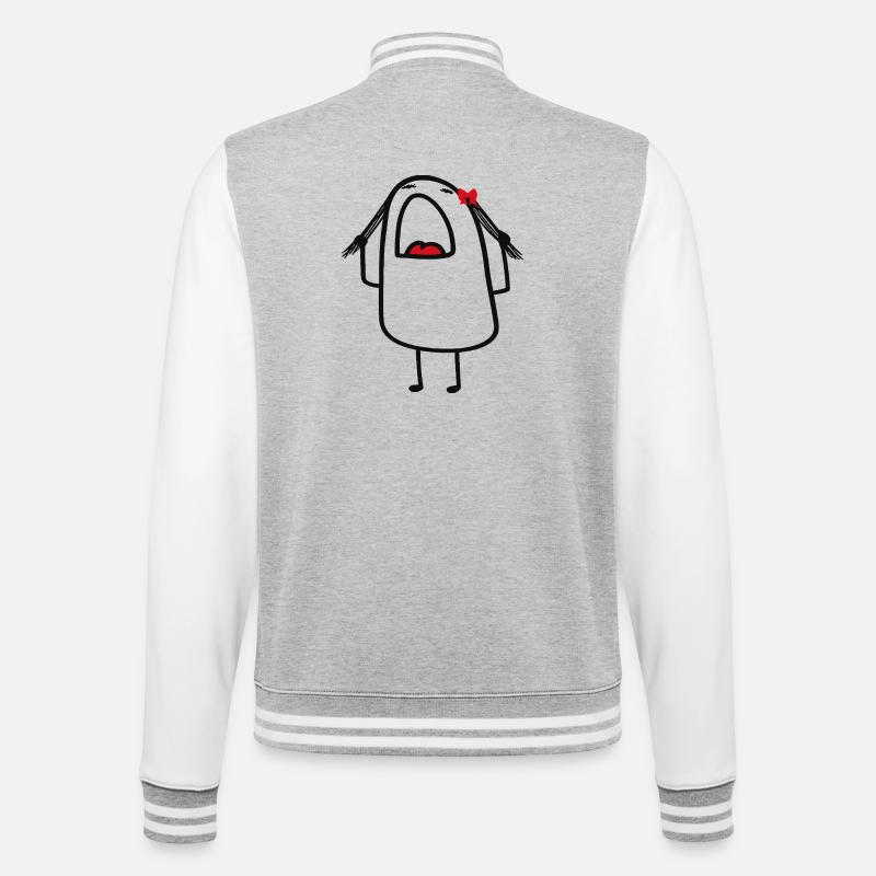 Red Bow Backpack Buddy - College Sweat Jacket - heather grey/white