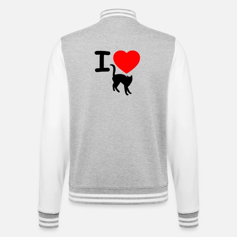 feline - College Sweat Jacket - heather grey/white