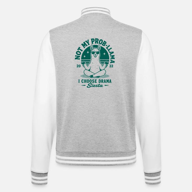 Pas ma sieste prob-llama - Veste Teddy - gris chiné / blanc