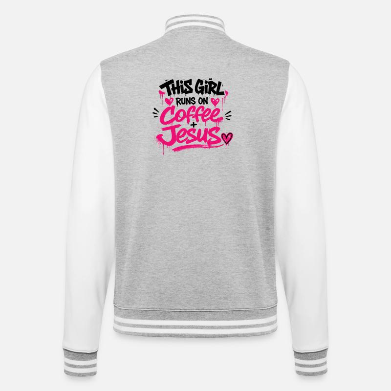 Coffee Jesus Graffiti - Veste Teddy - gris chiné / blanc