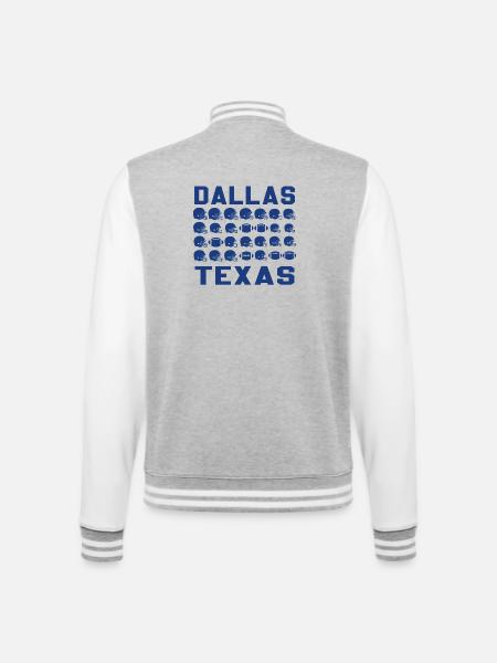 Dallas Texas Football Helmets Pattern - College Sweat Jacket - heather grey/white