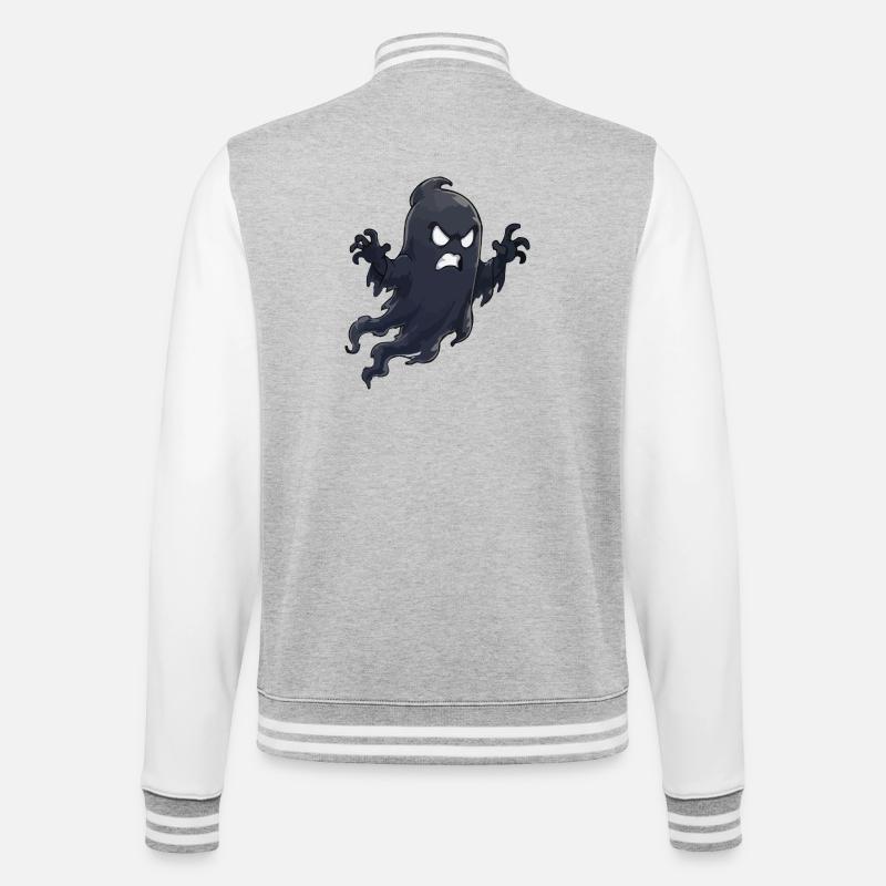 Angry Shadow Ghost - College Sweat Jacket - heather grey/white