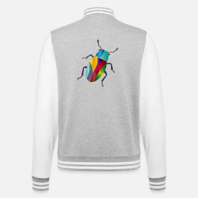 Bunter Juwelkäfer Regenbogen Stil - College-Sweatjacke - Grau meliert/Weiß