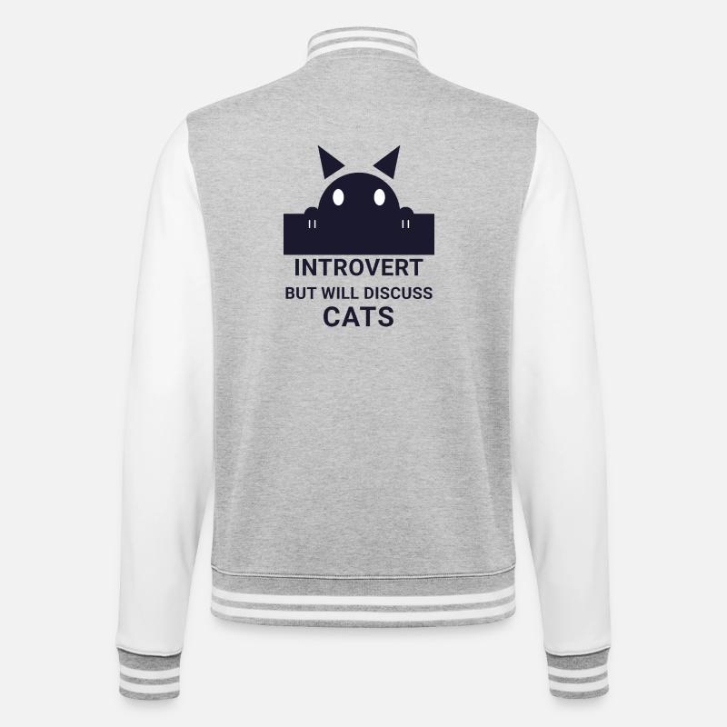 Introvertierter wird über Katzen sprechen - College-Sweatjacke - Grau meliert/Weiß