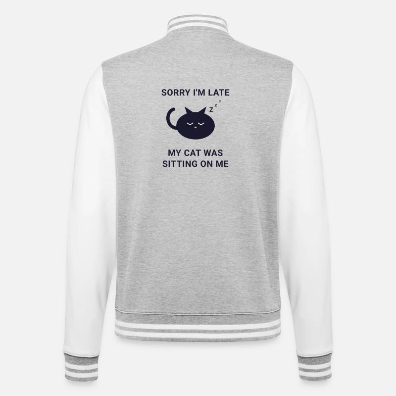 Late Cat Nap Excuse Tee - College Sweat Jacket - heather grey/white