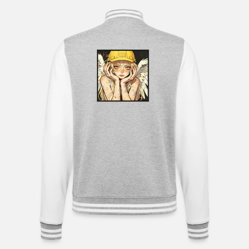 Winged Worker Dreamer - College Sweat Jacket - heather grey/white