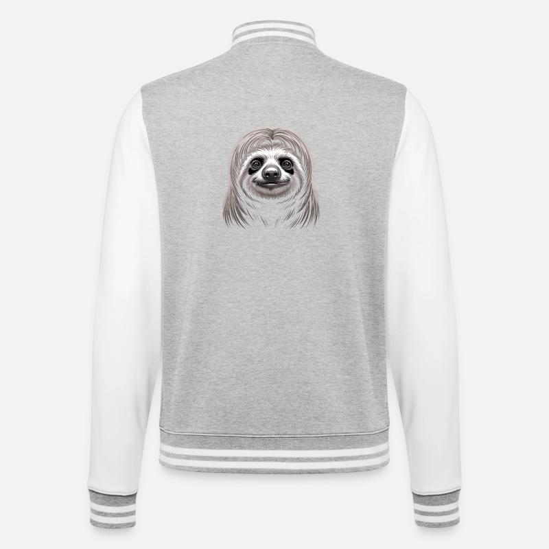 Sloth - College Sweat Jacket - heather grey/white