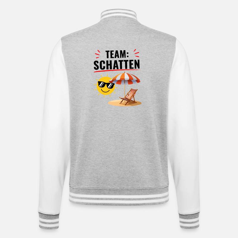 Team Schatten Vibes - College-Sweatjacke - Grau meliert/Weiß