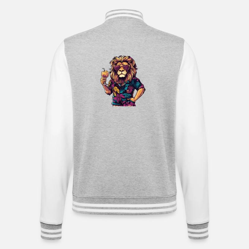 Lion Comic Summer - Veste Teddy - gris chiné / blanc