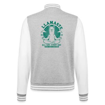No Prob Llama Just Chill - College-Sweatjacke - Grau meliert/Weiß - Hinten - Marisol (170cm)
