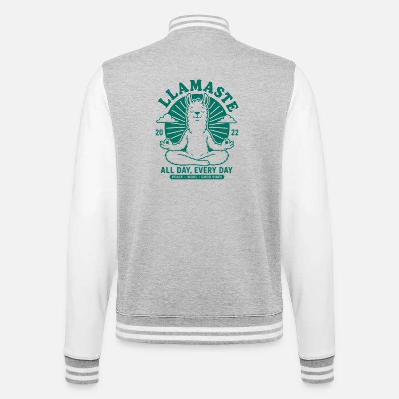 Pas de souci Llama, détends-toi - Veste Teddy - gris chiné / blanc