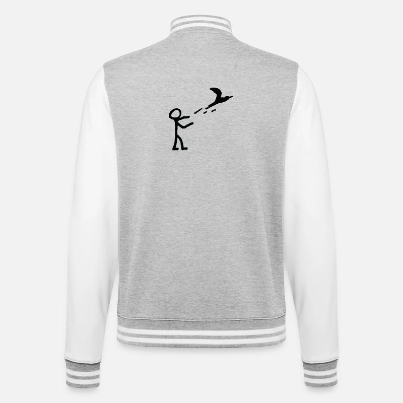 Lâche-le - Veste Teddy - gris chiné / blanc