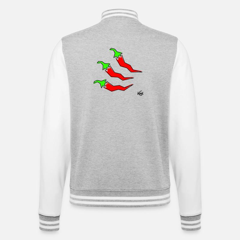 three pepperonis - College Sweat Jacket - heather grey/white