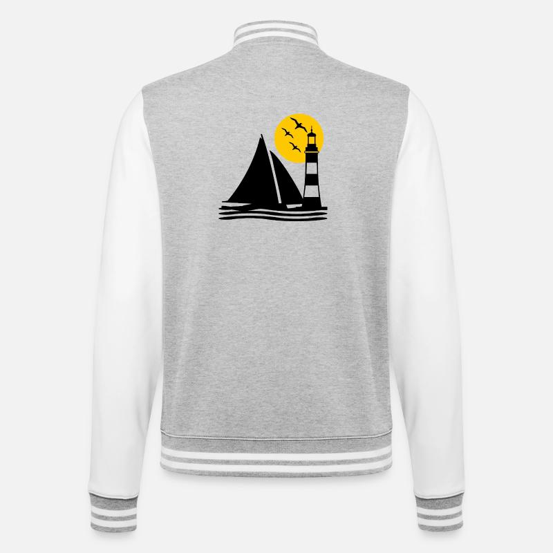 Sail - College Sweat Jacket - heather grey/white